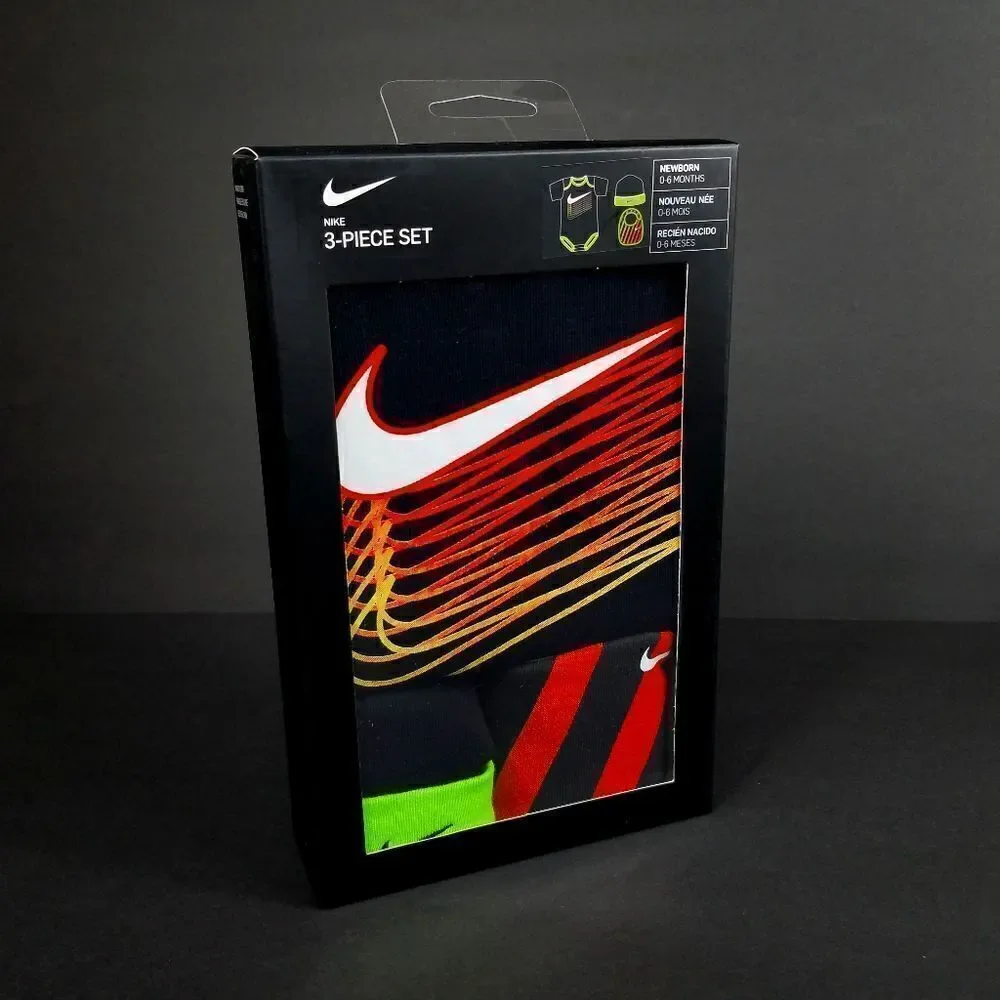 Nike Black Green and Orange 3 Piece Infant…